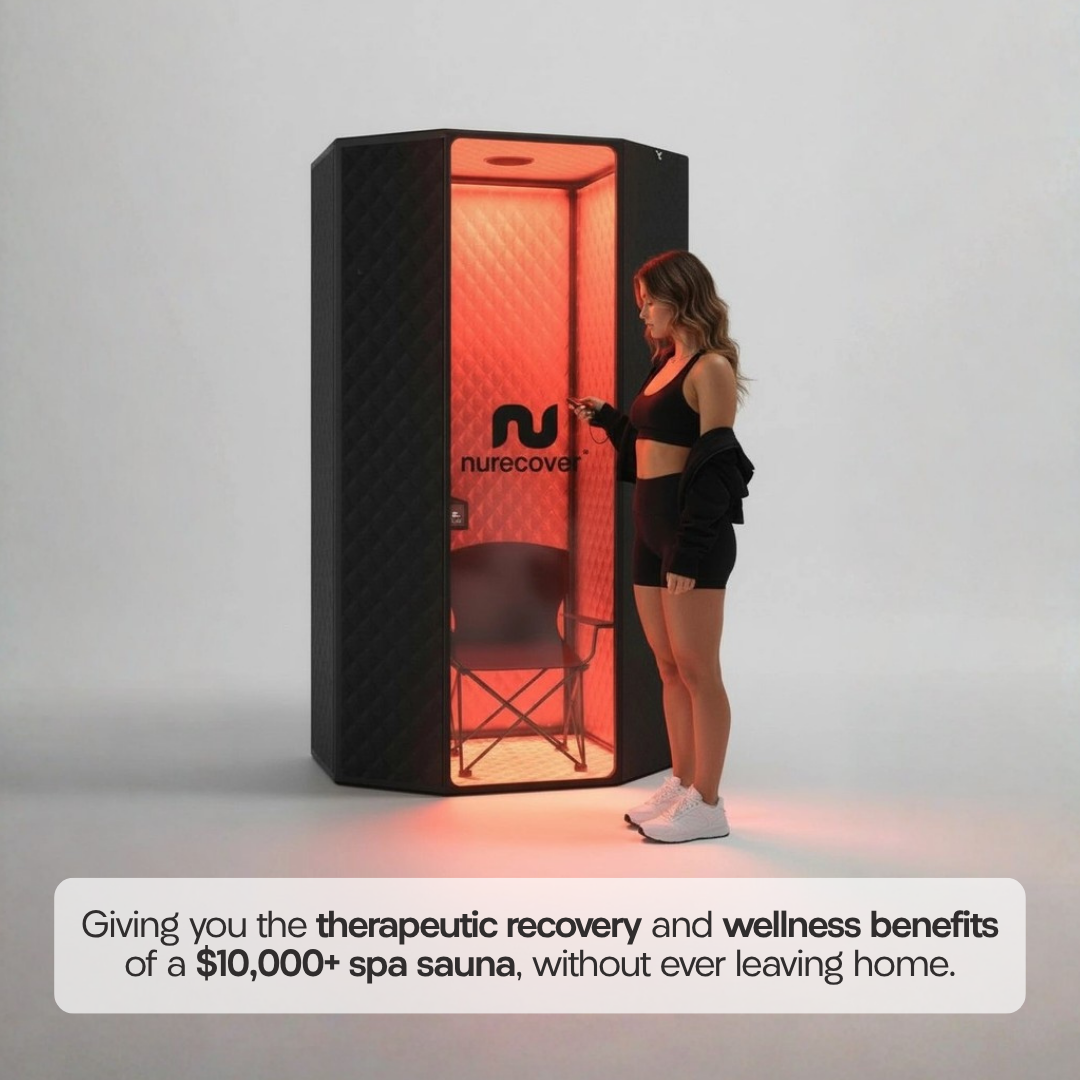 ZenTherm Pro Home Sauna System - Intense Heat Therapy And Red Light Wellness For Total Body Relaxation And Recovery