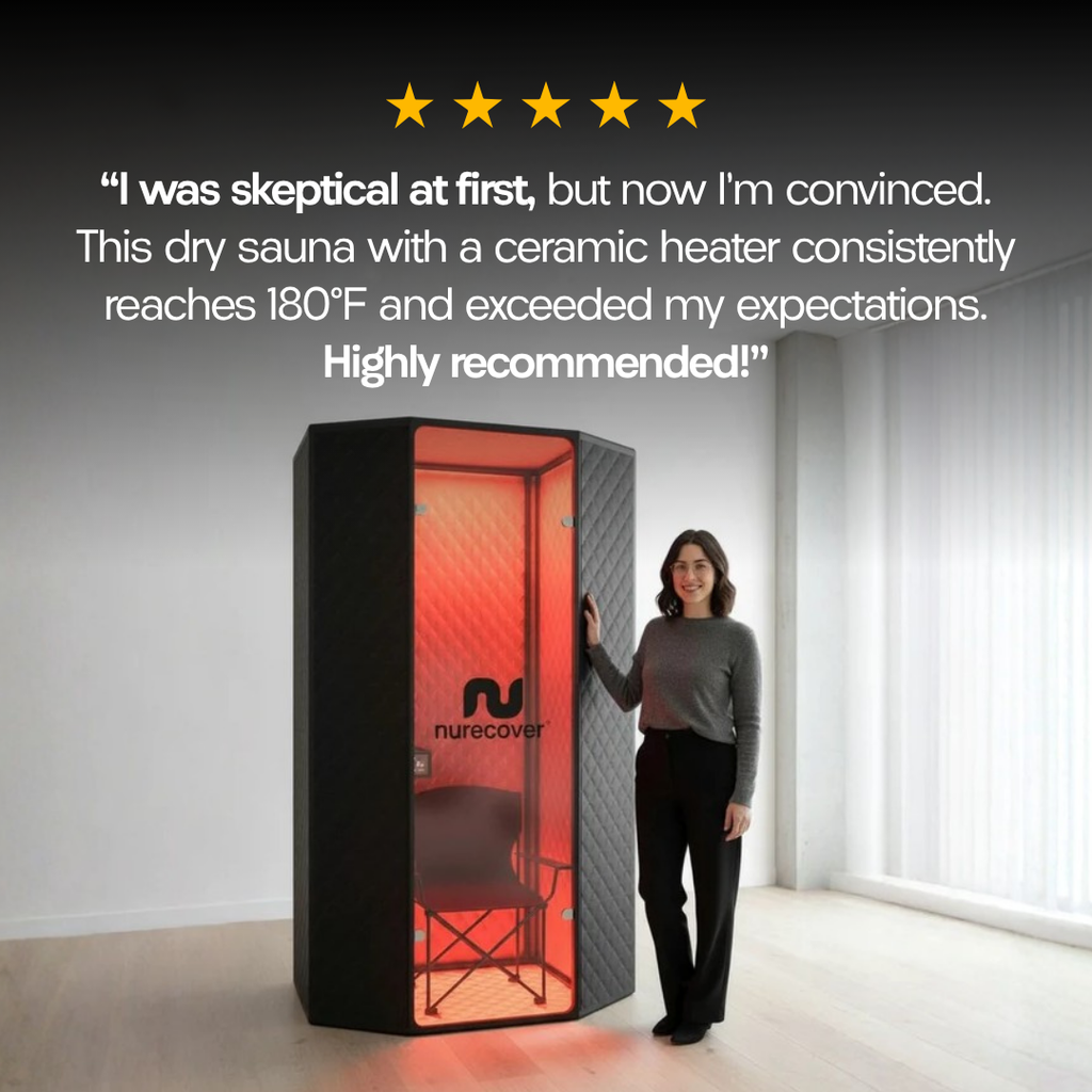ZenTherm Pro Home Sauna System - Intense Heat Therapy And Red Light Wellness For Total Body Relaxation And Recovery