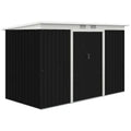 Outsunny 9ft x 4ft Metal Garden Shed, Outdoor Tool House with Foundation Kit, Ventilations and Double Doors, 280cm x 130cm x 172cm
