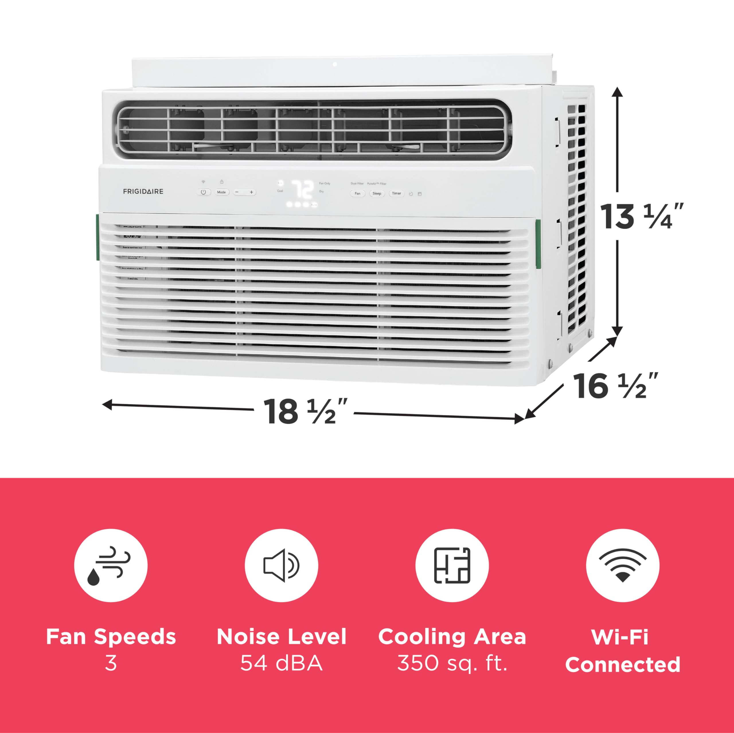 Frigidaire 8000 BTU Smart Window Air Conditioner - WiFi Enabled with Remote, Quiet Operation, Eco Mode